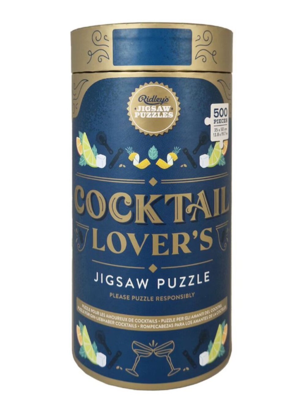 Ridley's Cocktail Lover's 500 Piece Jigsaw Puzzle Board Game and Recipes Complet